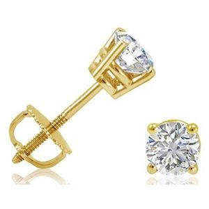 AGS Certified 1/2ct TW Round Diamond Stud Earrings